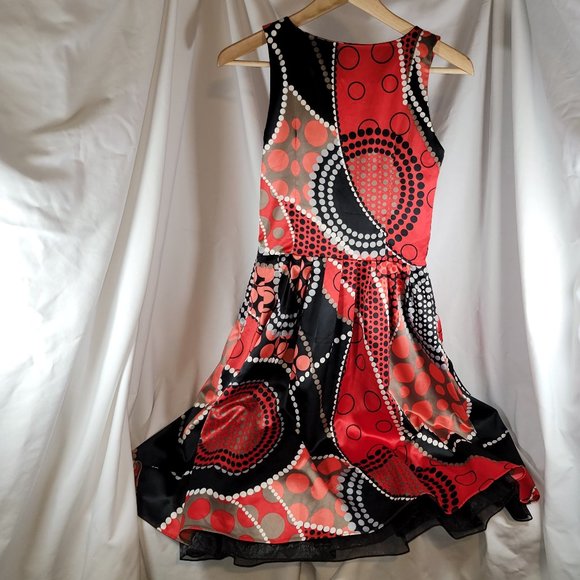 Sisline Retro party dress - Red/Black/white - Juniors Size 1 - Picture 2 of 3